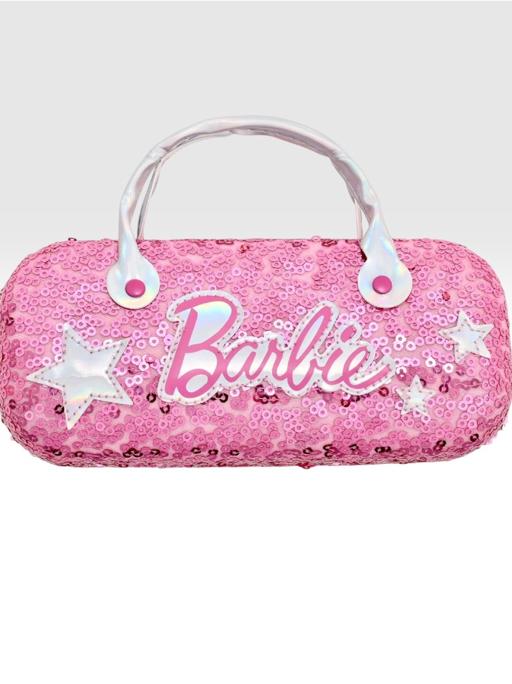 Barbie Pink Sequin Glasses Hardcase With Iridescent Handles, Star & Logo